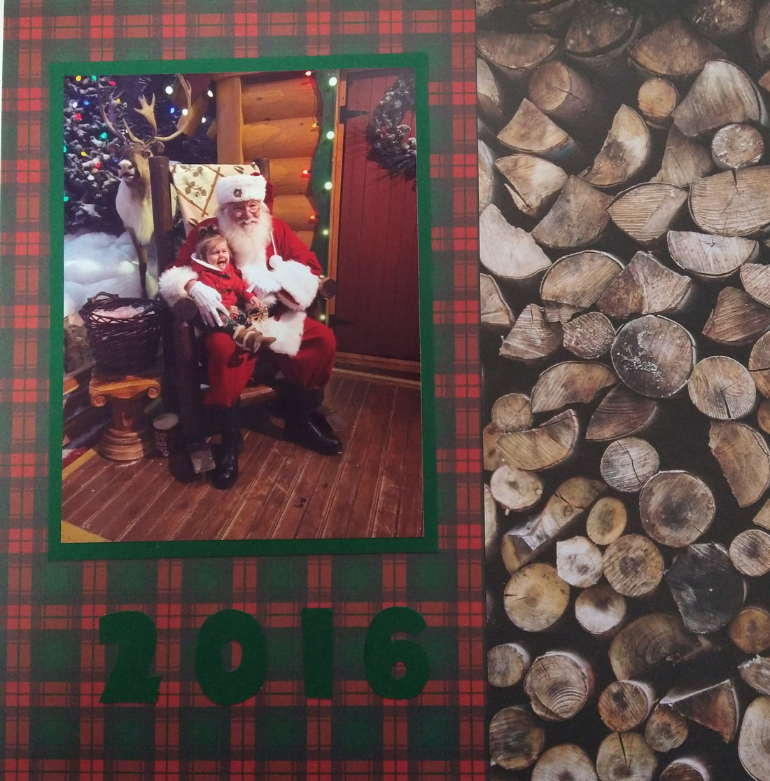 Woodland Christmas Plaid Scrapbook Page