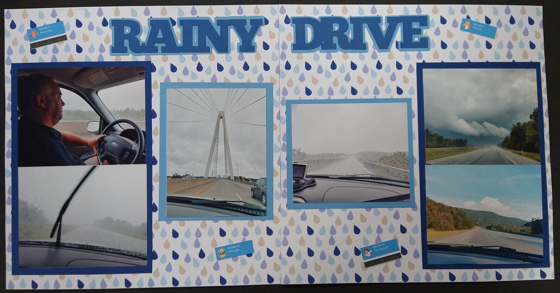 Rainy Drive Scrapbook Layout