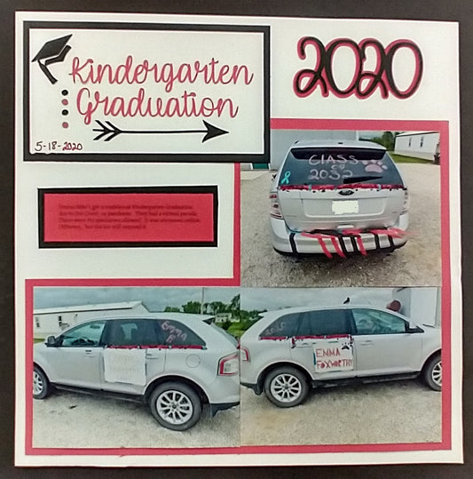 Kindergarten Graduation Scrapbook Layout