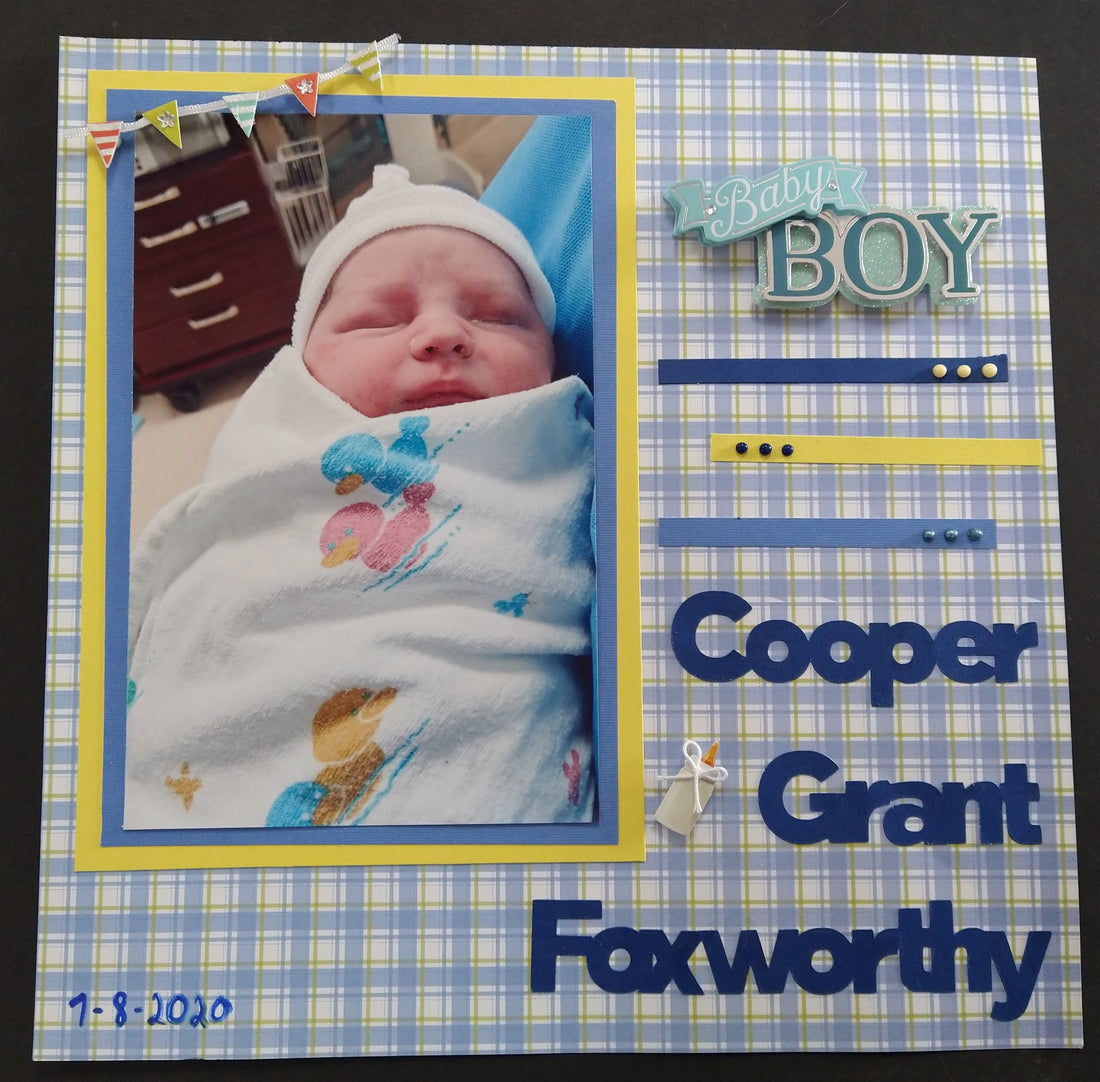 Baby Boy Scrapbook Layout Idea