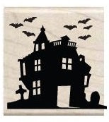 Studio G Halloween haunted House Wood Stamp