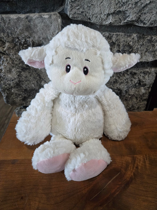 White Cuddly Plush Lamb Plush by The Petting Zoo