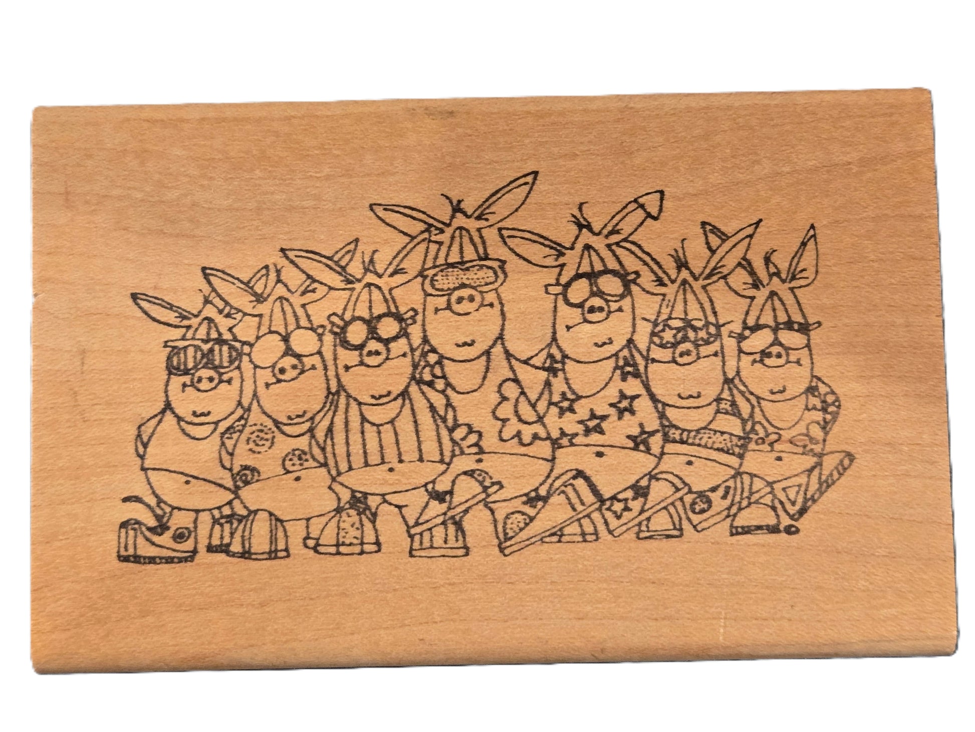 Pigs with Sunglasses rubber Stamp