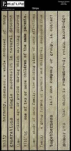 Large Twill Ribbon Quote Sticker Strips Sheet - Family