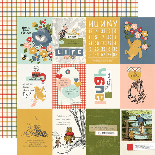 Say Cheese Classic Pooh 3x4 Elements Scrapbook paper
