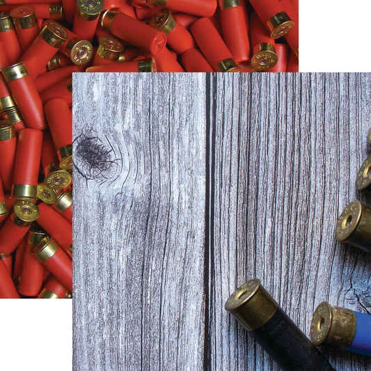 Reminisce Hunting Life Shotgun Shells Scrapbook Paper