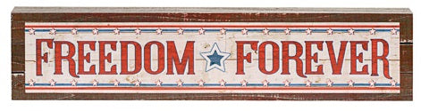 Freedom Forever Patriotic Wood Block Decor