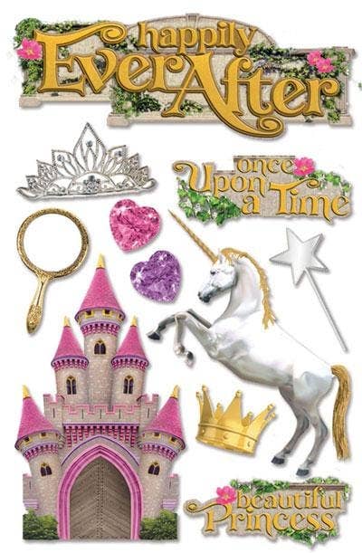 Happily Ever After Princess 3d Scrapbook Stickers