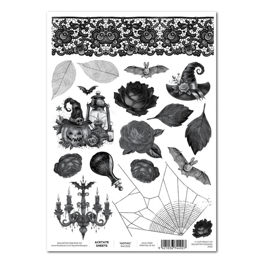 Gothic Acetate Sheet by 3Quarter Designs