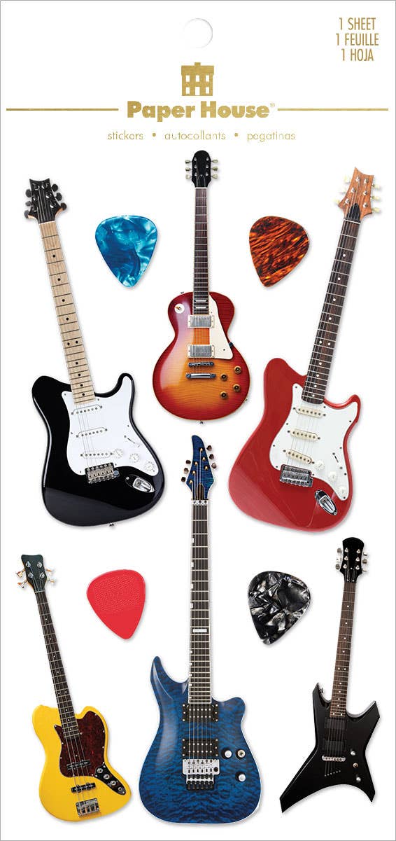 3D Scrapbook Stickers - Electric Guitars