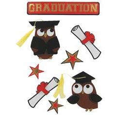 3d Graduation Owl Stickers