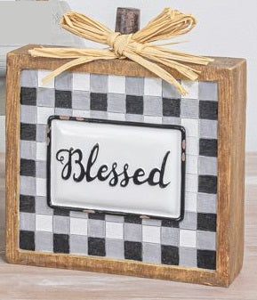Picnic Plaid blessed Tabletop Sign
