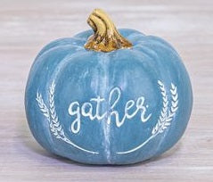 Blue Fall Pumpkin Decor - Gather