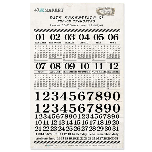49 and Market Date Essentials RubOns Set