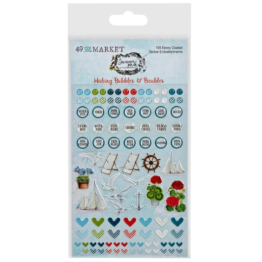 49 and Market Summer Porch Wishing Bubbles and Baubles Stickers