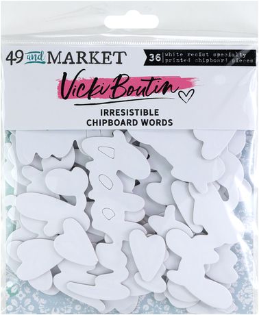 49 and Market Vicki Boutin Irresistible Chipboard Words
