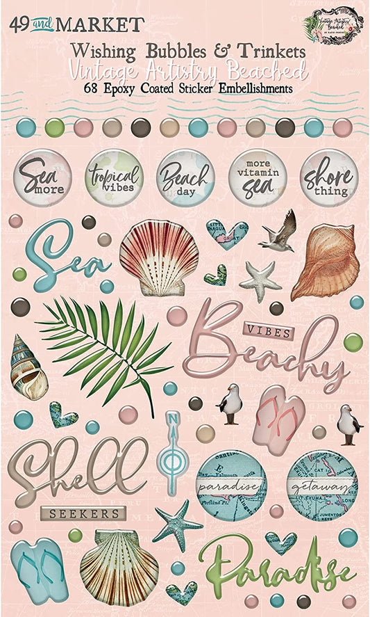 Vintage Artistry Epoxy Beached Stickers 49 and Market