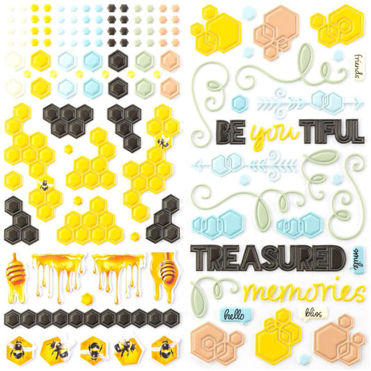 49 and Market Botanical Buzz Puffy Stickers