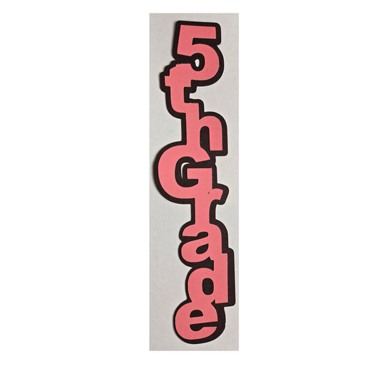 5th Grade Vertical Die Cut Title - Choose Color