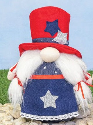 Uncle Sam Patriotic Gnome Girl Decor