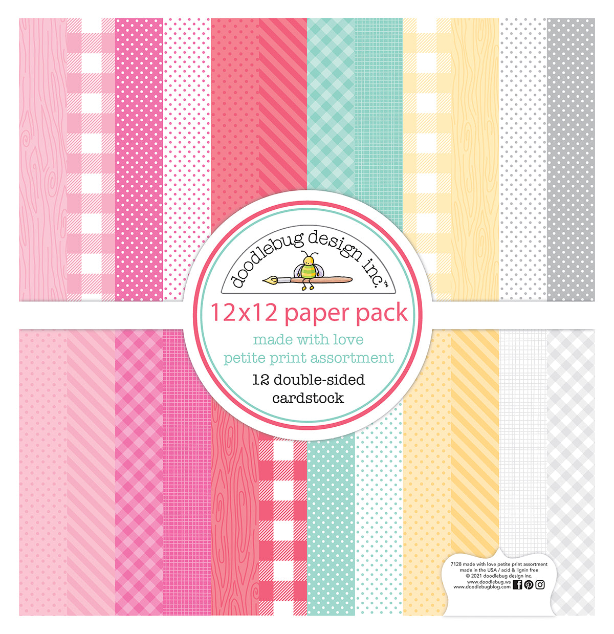 Doodlebug Designs Made with Love Petite Prints Paper Pack
