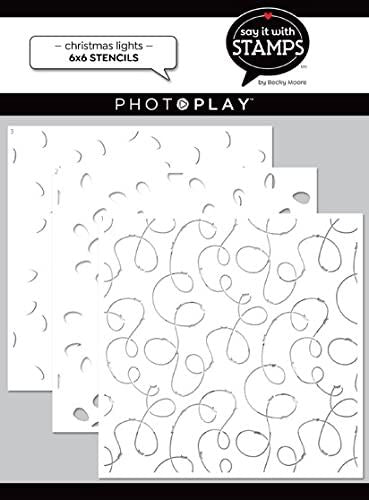 Photo Play Christmas Lights 6x6 Layered Stencil Set