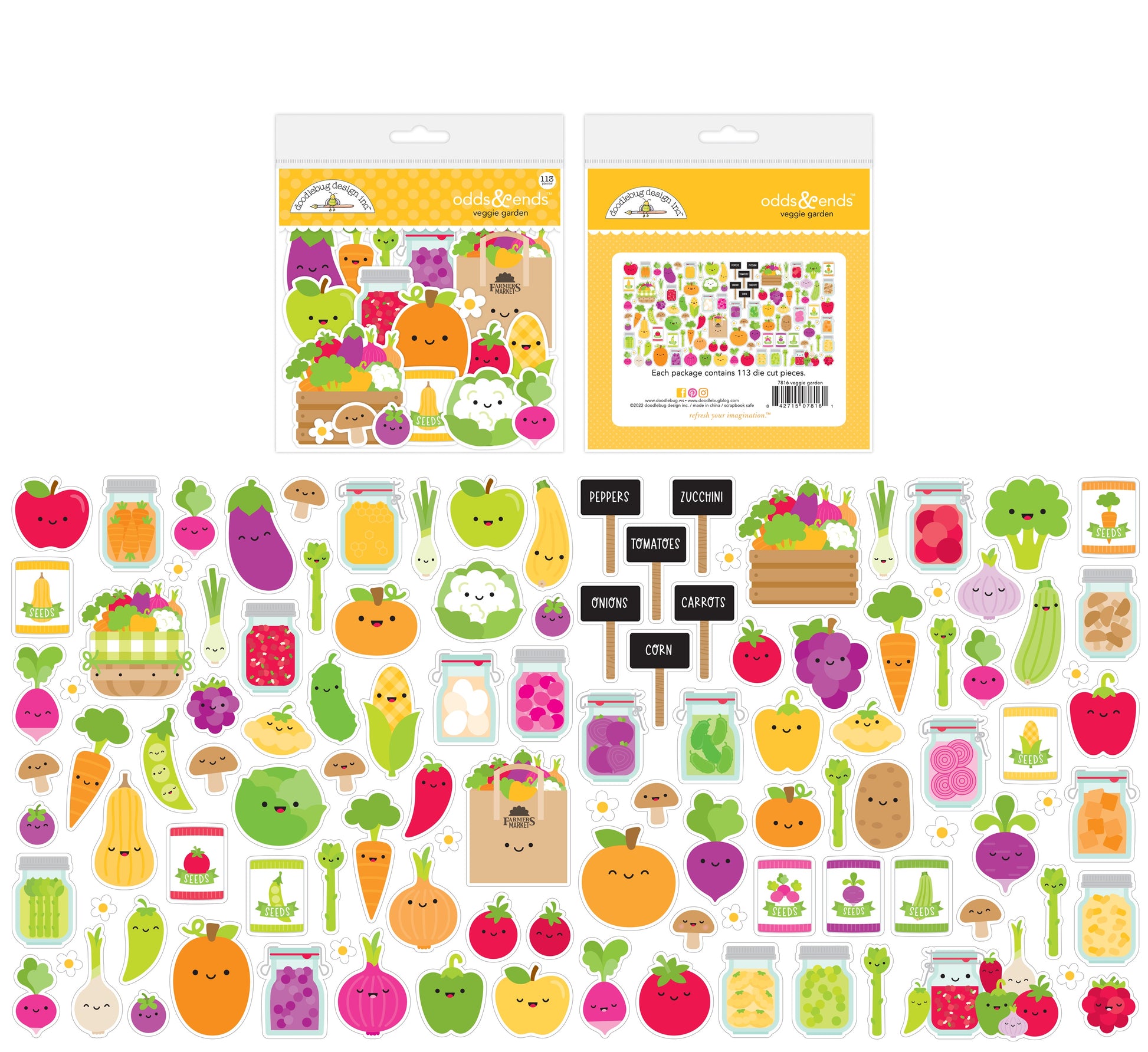 Doodlebug Farmer's Market Veggie Garden Odds & Ends Die Cuts