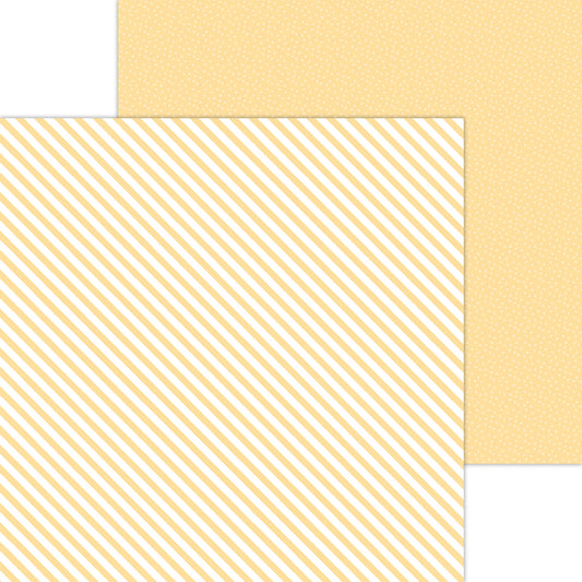 Doodlebug Designs Lemon Candy Stripe Scrapbook Paper