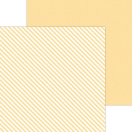 Doodlebug Designs Lemon Candy Stripe Scrapbook Paper