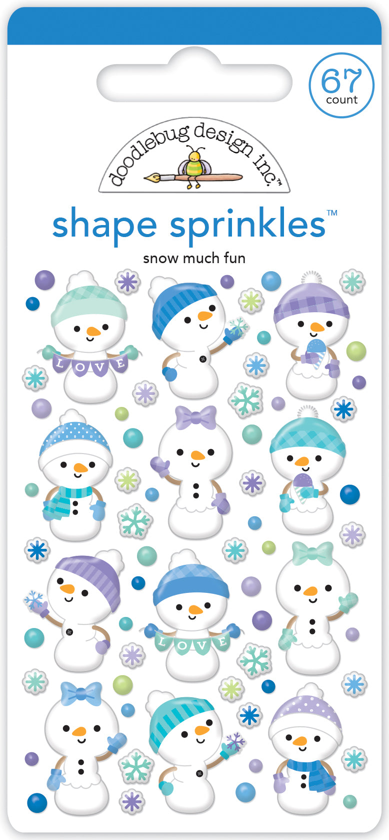 Snow Much Fun Epoxy Snowman Shaped Sprinkles Stickers
