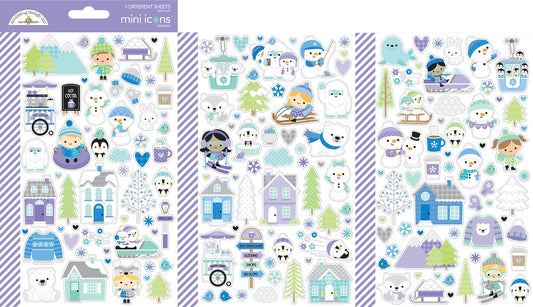 Doodlebug Snow Much Fun Mini Icon Stickers Set