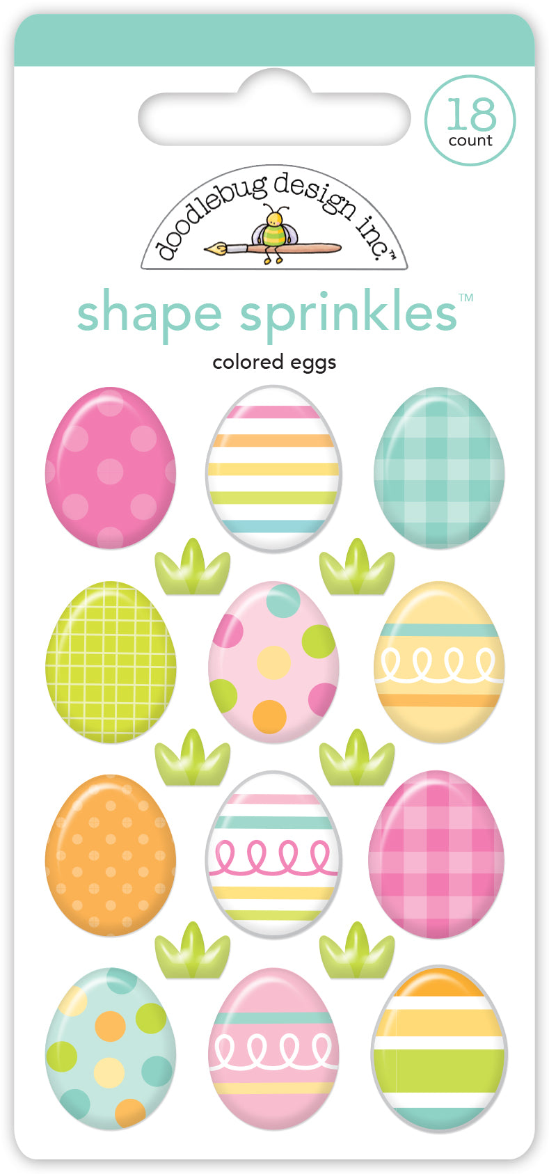 Doodlebug Bunny Hop Colored Easter Egg Stickers