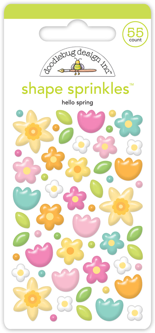 Hello Spring Flowers Sprinkle Stickers by Doodlebug Designs