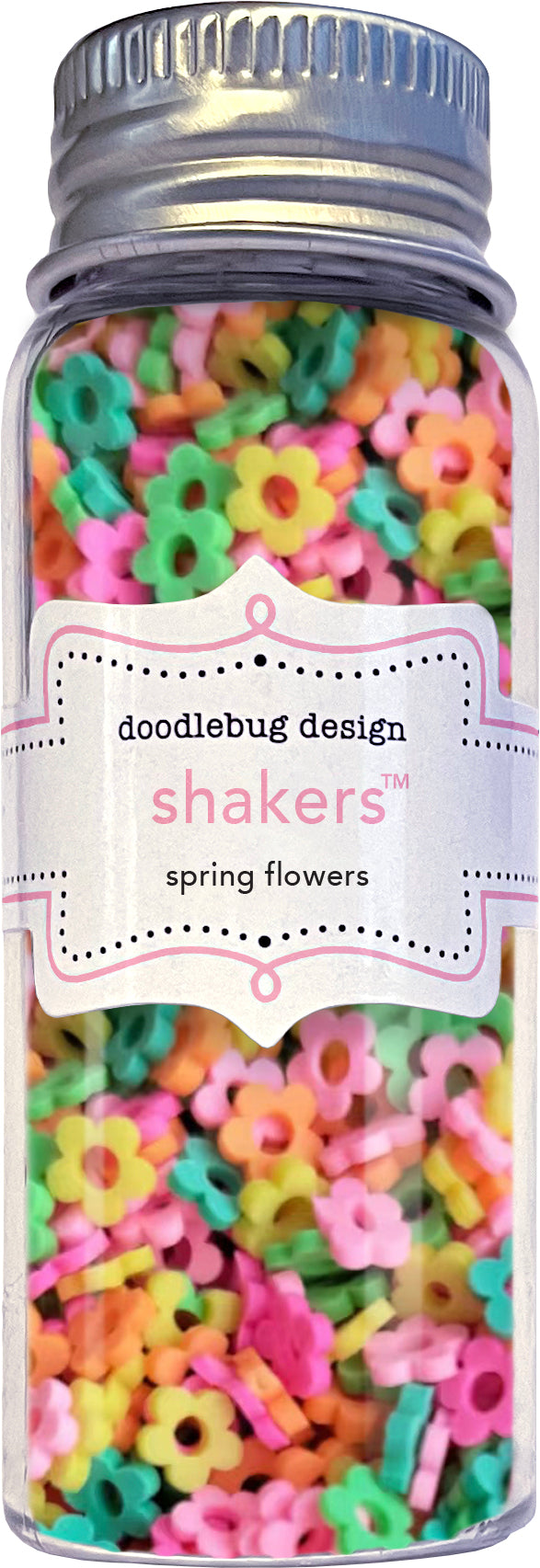 Spring Flowers Shaker Embellishments in Jar - by Doodlebug