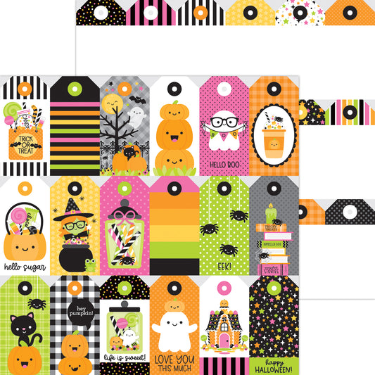 Doodlebug Hey Pumpkin Trick or Treat Tags Scrapbook Paper
