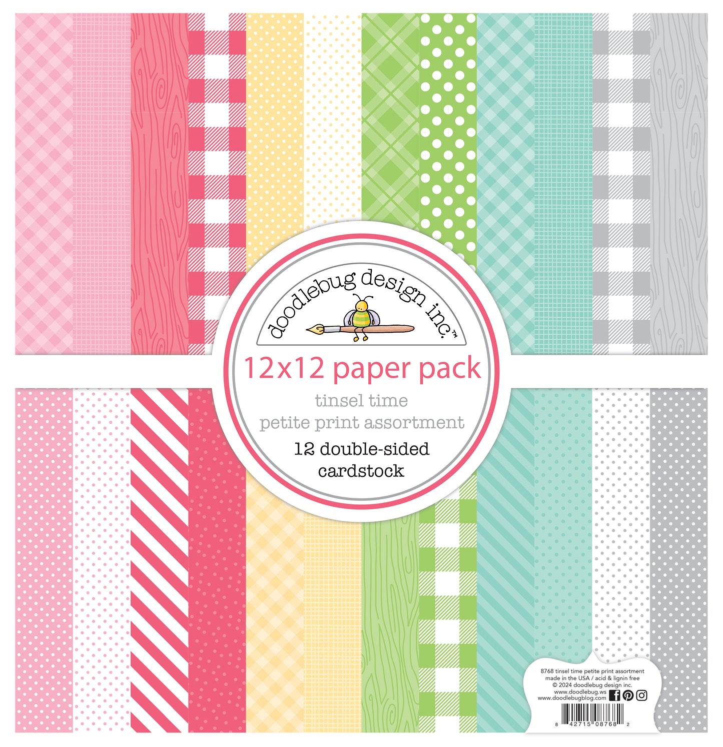 Doodlebug Designs Tinsel Time Petite Prints Paper Pack