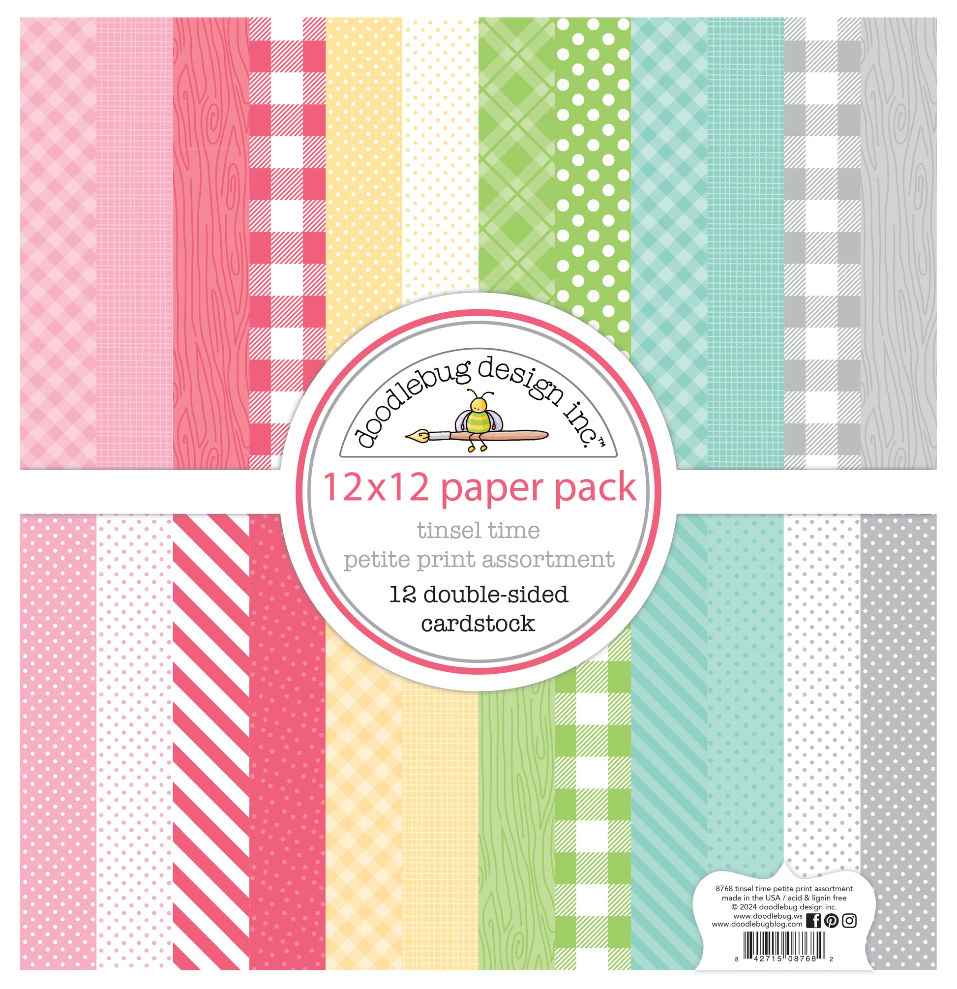 Doodlebug Designs Tinsel Time Petite Prints Paper Pack