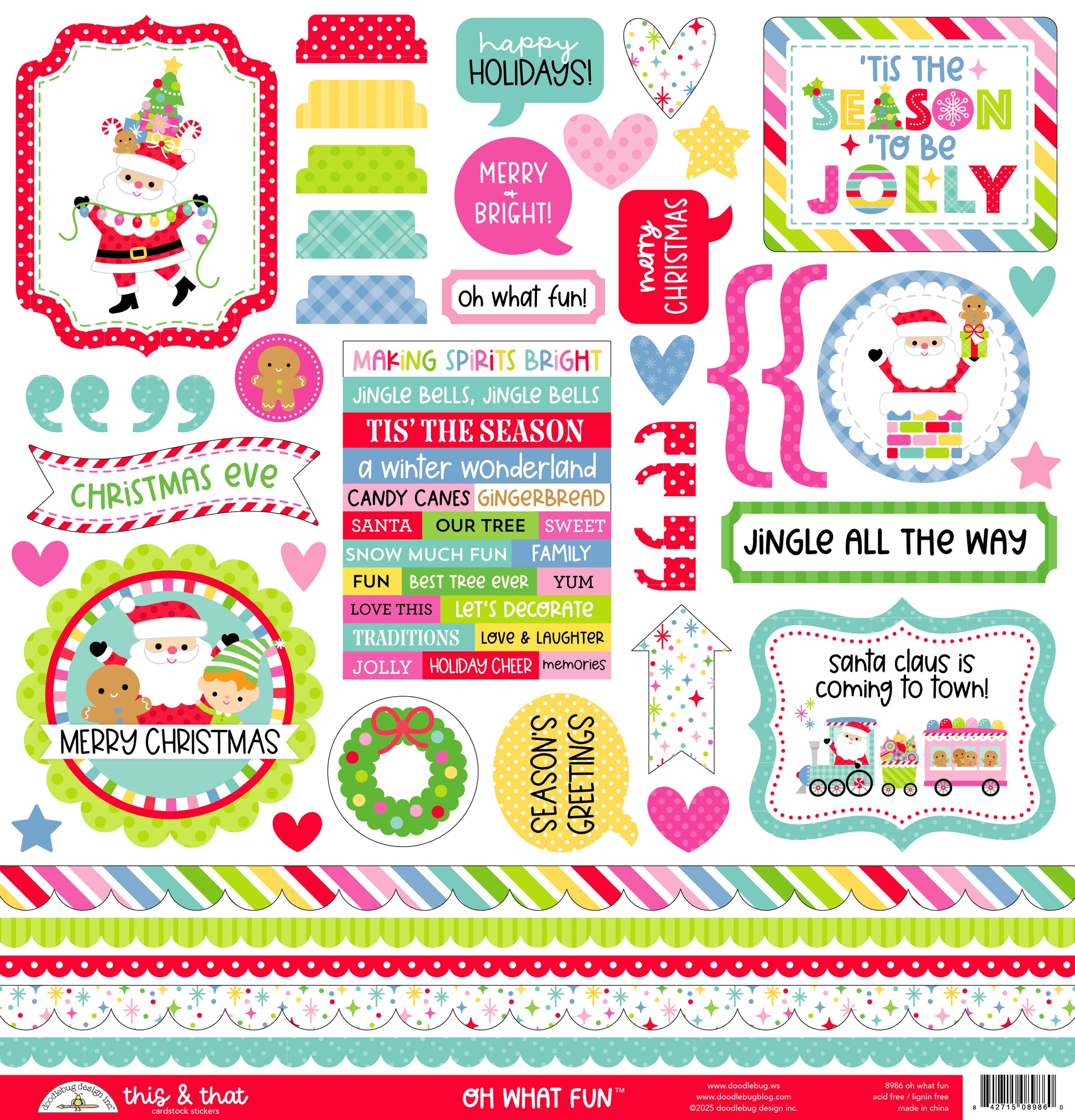 Doodlebug Designs Oh What Fun Christmas Stickers