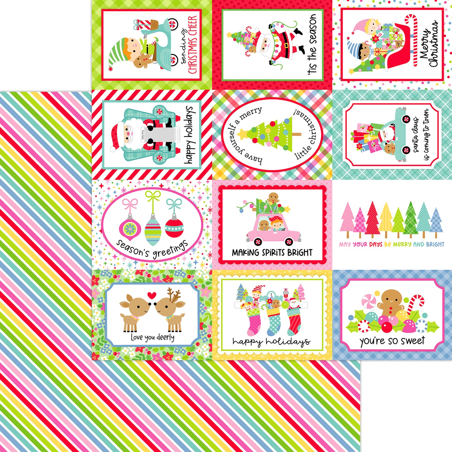 Merry and Bright - Oh What Fun Scrapbook Paper by Doodlebug Designs