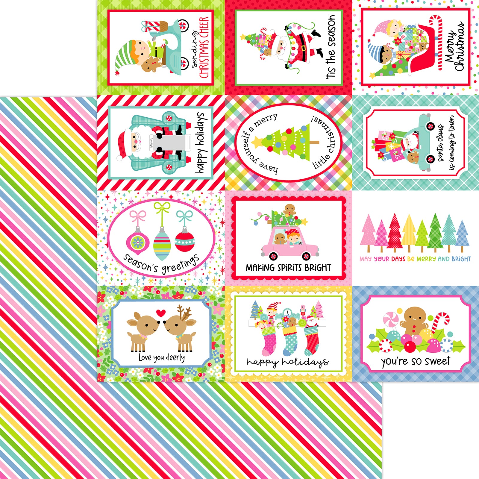 Merry and Bright - Oh What Fun Scrapbook Paper by Doodlebug Designs