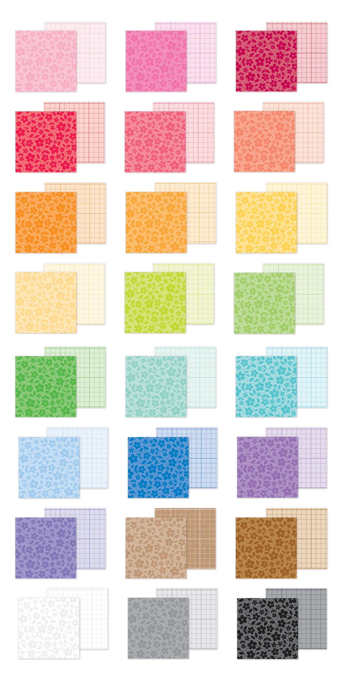 6x8 Floral Graph Rainbow Petite Prints Paper Pad by Doodlebug Designs