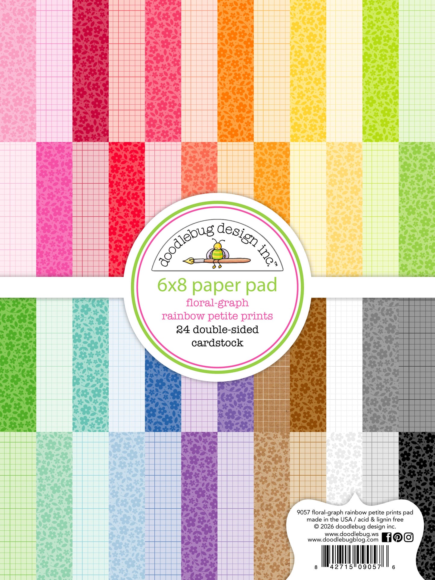 Doodlebug Designs Petite Prints Floral Graph 6x8 Paper Pad
