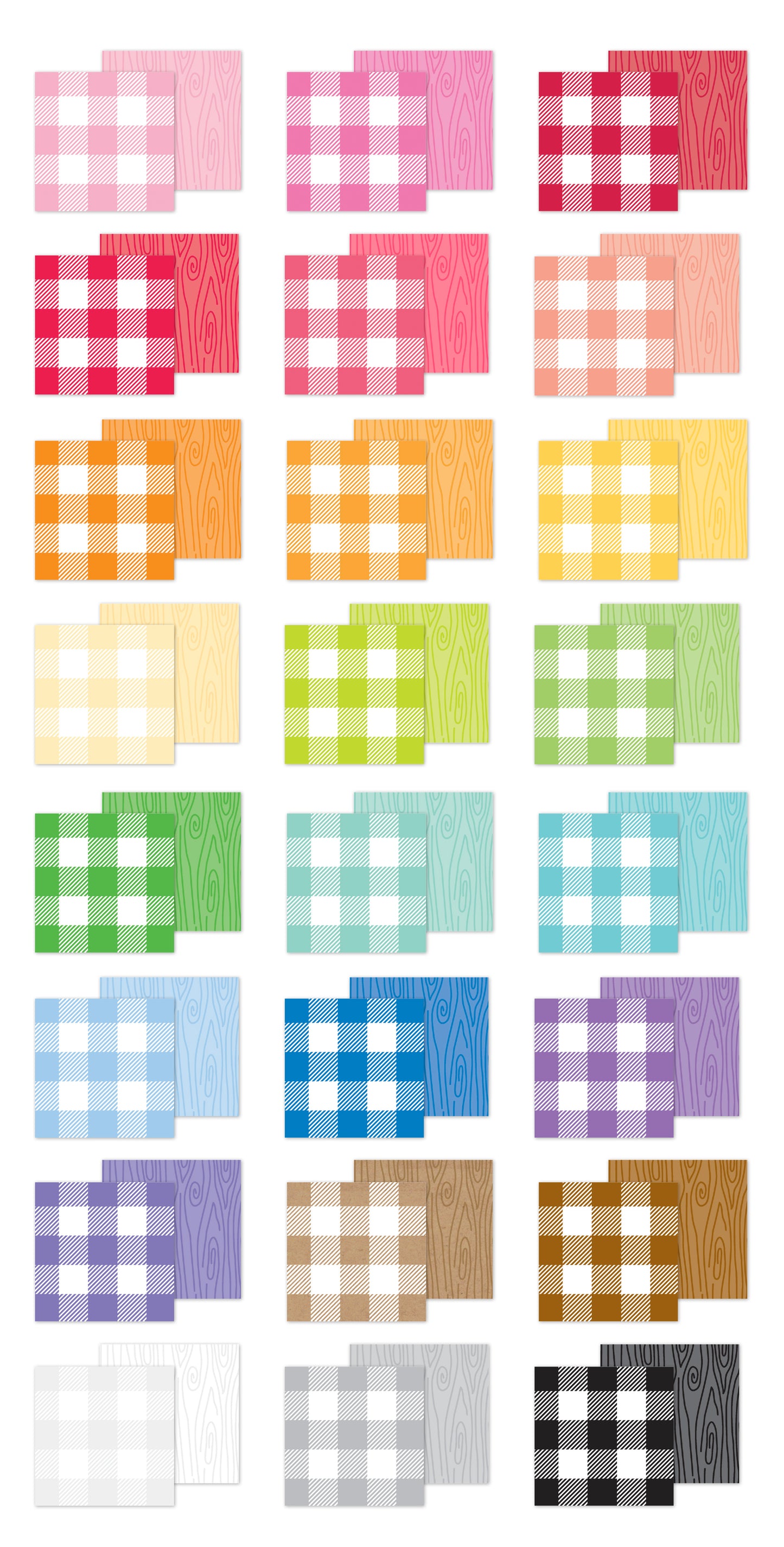Doodlebug 6x8 Buffalo Check Wood Grain Patterned Paper Pad