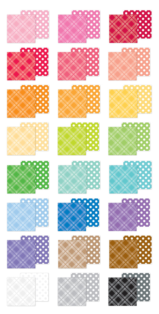 6x8 Plaid Polka Dot Rainbow Petite Prints Paper Pad by Doodlebug Designs