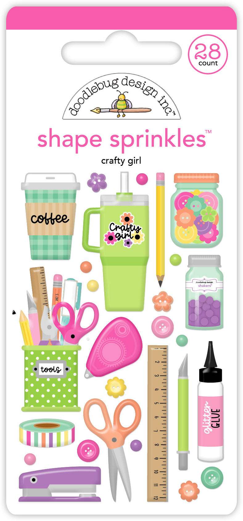 Doodlebug Crafty Girl Epoxy Sprinkle Stickers