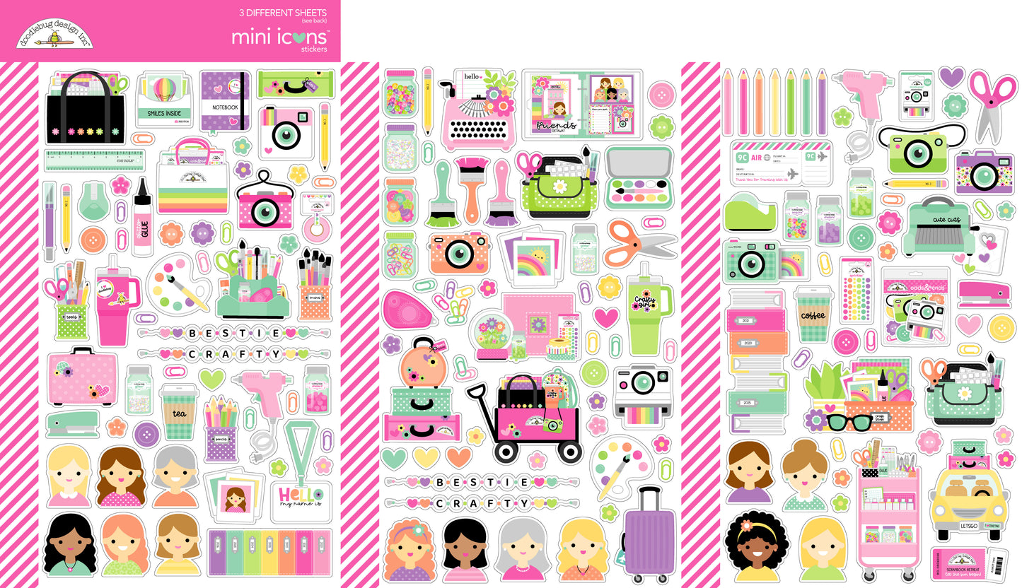 Doodlebug Designs Color Me Crafty Mini Icons Stickers