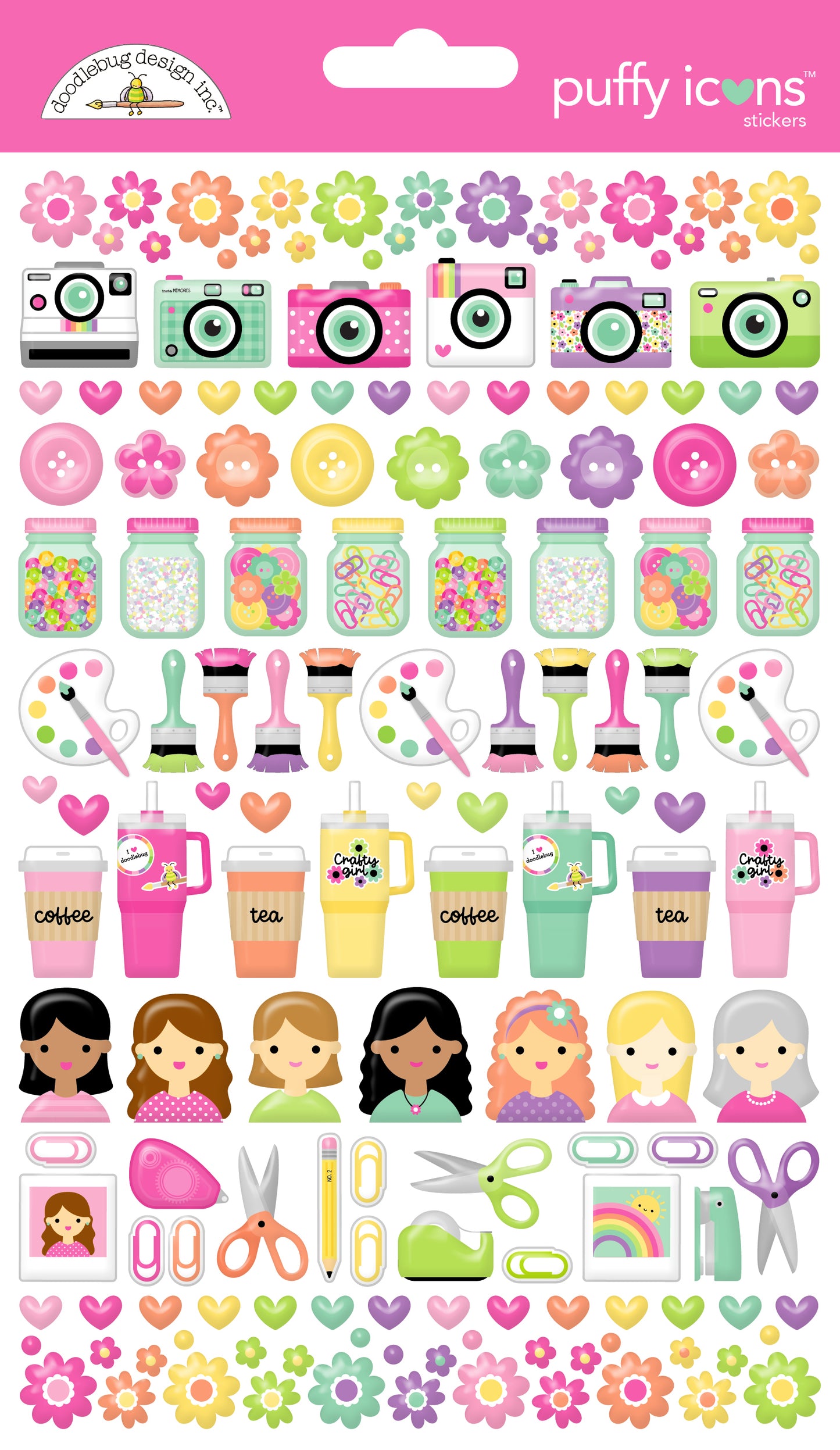 Doodlebug Color Me Crafty Puffy Stickers