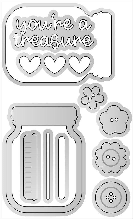 Doodlebug Designs You're a Treasure Dies Set