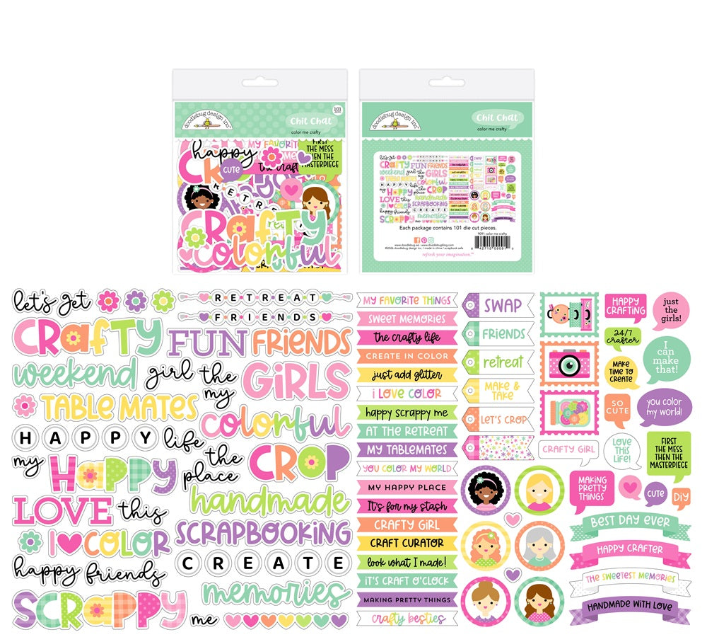 Doodlebug Designs Color Me Crafty Chit Chat Ephemera