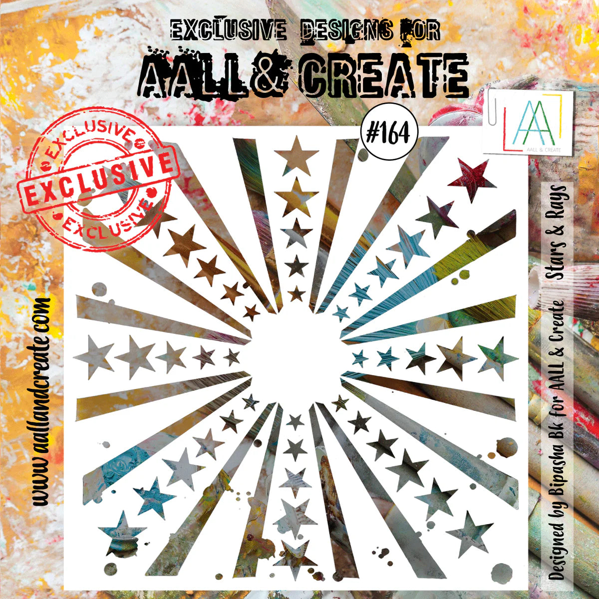 Stars and Rays Stencil by AAL & Create